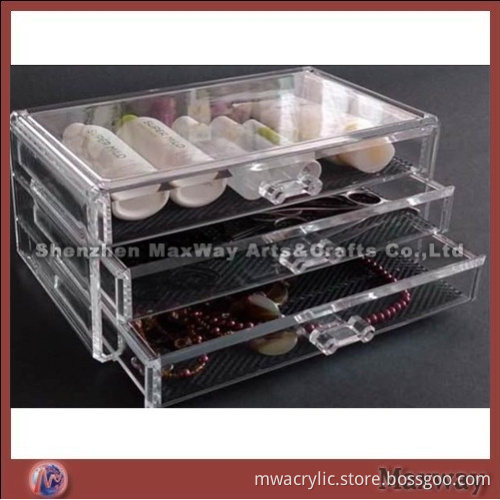 Modern Design Tabletop Acrylic Gift/Nail Polish Chest Cube with 5 Drawers